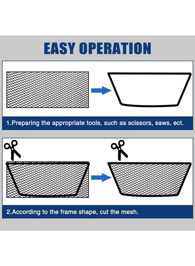 LAMAY 40"x13" Car Grill Mesh, Universal Black Mesh Pickup Truck Spoiler Bumper Vent 4x8mm Rhombic Hole, Aluminum Alloy Automotive Grille Insert Bumper, Multifunctional Shape Grids Grill - Image 5